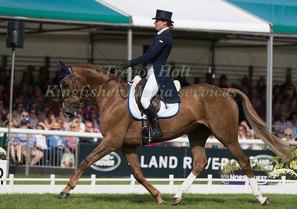 Olivia Craddock (GBR) and Billy Liffy taking part in the dressage phase of the Land Rover Burghley Horse Trials 2017
