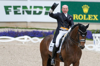 Hubertus Schmidt (GER) and Escolar taking part in the Prize of VUV - Vereinigte Unternehmerverbände Aachen Prix St. Georges CDI4*