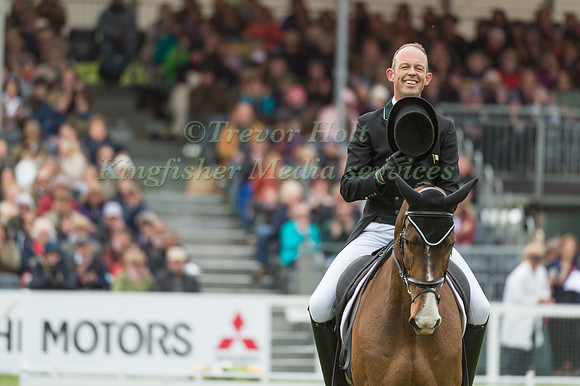 Jonty Evans (IRL) riding Cooley Rorkes Drift in the Dressage phase  of  the 2017 Mitsubishi Motors  Badminton Horse Trials