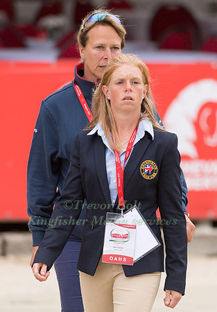 ROS CANTER AND CAROLINE MOORE WALKING THE SHOWJUMPING  COURSE AT THE FEI  EUROPEAN EVENTING CHAMPIONSHIP 2017