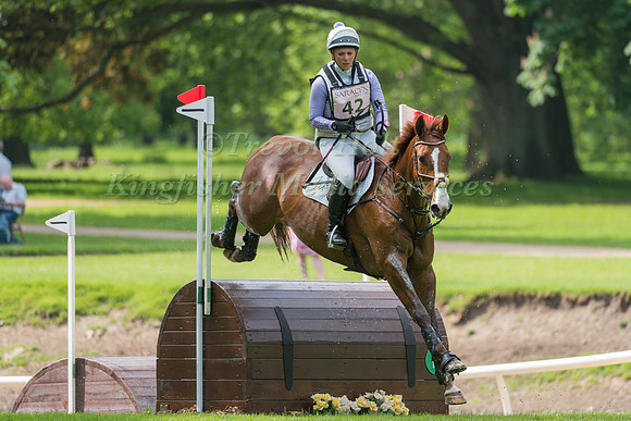GEMMA TATTERSALL (GBR) RIDING CHILLI KNIGHT  IN THE CROSS COUNTRY PHASE OF THE CCI ONE STAR AT THE 2017 HOUGHTON INTERNATIONAL HORSE TRIALS
