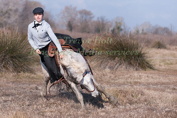 A competitor takes part in the Cross Country phase at the Camagri