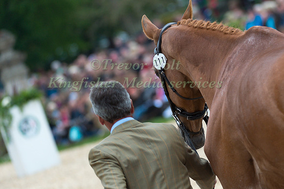 Andrew Nicholson (NZL) and Nereo at the Final  Horse Inspection of the 2017 Mitsubishi Motors Badminton Horse Trials\