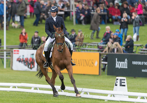 ADAM GILLESPIE (GBR) AND KASSEEDORF TAKING PART IN THE DRESSAGE PHASE OF THE  CIC THREE STAR COMPETITION AT THE 2017 EQUI-TREK BRAMHAM INTERNATIONAL HORSE TRIALS e