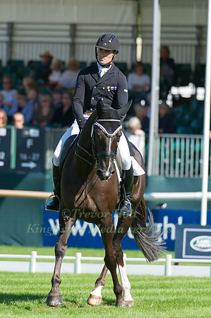 PAUL  TAPNER (AUS) RIDING UP IN THE AIR TAKING PART IN THE DRESSAGE PHASE OF THE  2016 LAND ROVER BURGHLEY HORSE TRIALS