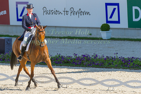 Zara Phillips riding High Kingdom taking part in the dressage test