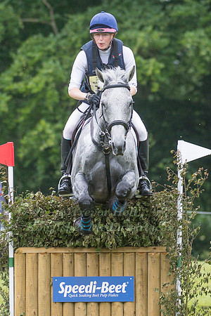 SARAH PICKARD (GBR) AND POLO STRIKER TAKING PART IN THE CROSS COUNTRY PHASE OF THE  UNDER 25s CCI THREE STAR COMPETITION AT THE 2017 EQUI-TREK BRAMHAM INTERNATIONAL HORSE TRIALS