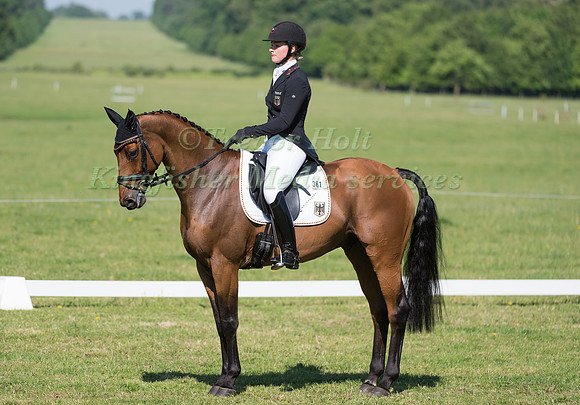 JULIA KRAJEWSKI (GER) RIDING SAMOURAI DU THOT IN THE DRESSAGE PHASE OF THE CICO THREE STAR AT THE 2017 HOUGHTON INTERNATIONAL HORSE TRIALS