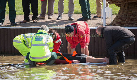 The Medical Team practice a recovery from the lake