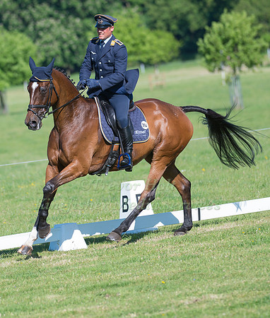 ANDREAS OSTHOLT (GER) RIDING CORVETTE 31 IN THE DRESSAGE PHASE OF THE CICO THREE STAR AT THE 2017 HOUGHTON INTERNATIONAL HORSE TRIALS
