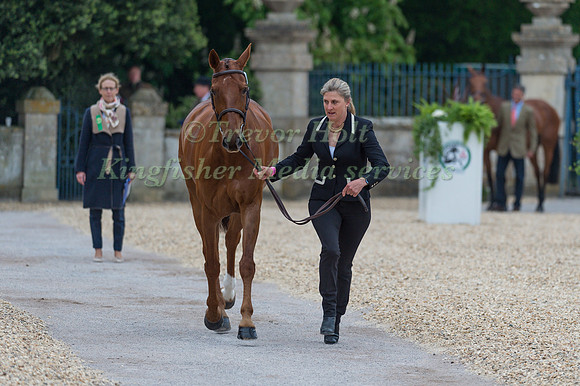Kristina Cook (GBR) and Billy The Red at the Final  Horse Inspection of the 2017 Mitsubishi Motors Badminton Horse Trials