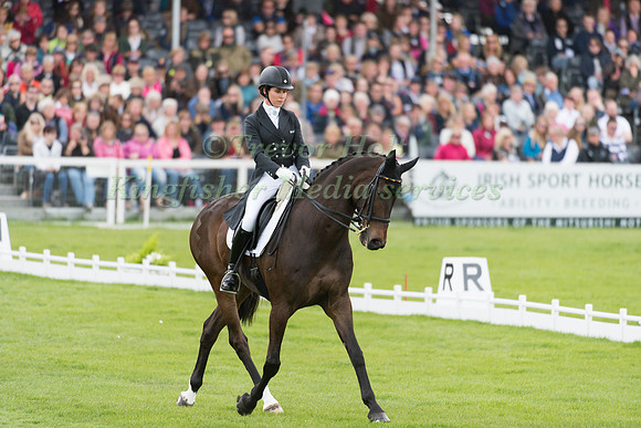 Bettina Hoy (GER) riding Designer 10 in the Dressage phase  of  the 2017 Mitsubishi Motors  Badminton Horse Trials