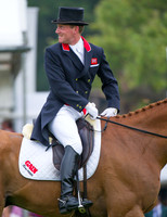 Oliver Townend (GBR) riding Armada looks back to see his score
