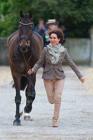Bettina Hoy (GER) and Designer 10 at the first Horse Inspection of the 2017 Mitsubishi Motors Badminton Horse Trials