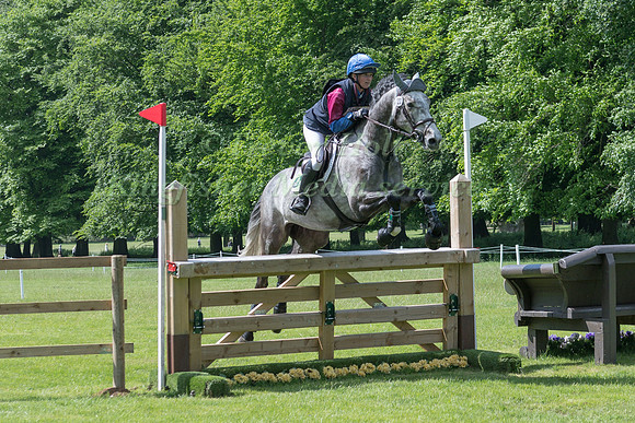 HANNAH BATE (GBR) RIDING CAPITAL T  IN THE CROSS COUNTRY PHASE OF THE CCI TWO STAR AT THE 2017 HOUGHTON INTERNATIONAL HORSE TRIALS