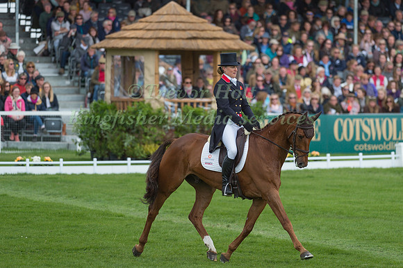 Kristina Cook (GBR) riding Billy The Red in the Dressage phase  of  the 2017 Mitsubishi Motors  Badminton Horse Trials