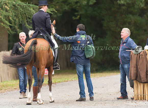 Ruth Edge and Mister MacCondy after Dresage
