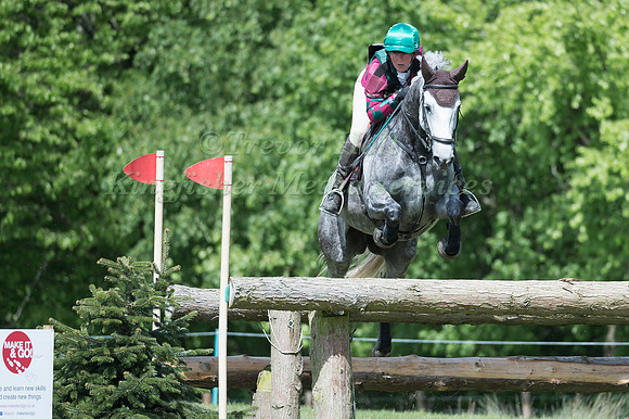 RACHEL SHELDON  RIDING LEIGHLAND MELODY COMPETING IN THE CROSS COUNTRY PHASE OF THE  INTERMEDIATE  COMPETITION AT THE  2017 ROCKINGHAM CASTLE INTERNATIONAL HORSE TRIAL.