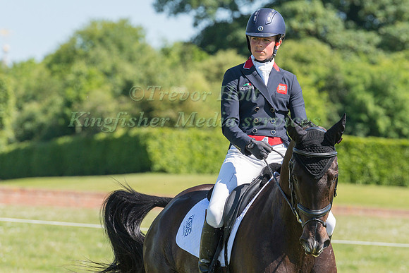 IZZY TAYLOR RIDING TREVIDDEN IN THE DRESSAGE PHASE OF THE CICO THREE STAR AT THE 2017 HOUGHTON INTERNATIONAL HORSE TRIALS