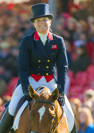 Pippa Funnelll and Redesigned leaving the Dressage Arena