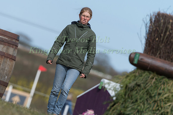 Rosalind Canter walking the XC course