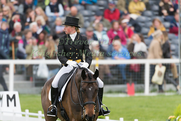 Rosalind Canter (GBR) riding Allstar B in the Dressage phase  of  the 2017 Mitsubishi Motors  Badminton Horse Trials