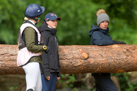 CAROLINE MOORE WALKING THE XC COURSE WITH CHARLOTTE AGNEW AND HE