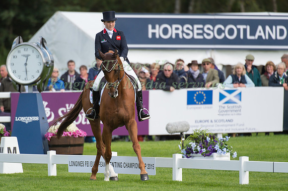 Laura Collett of Great Britain riding Grand Manoeuvre