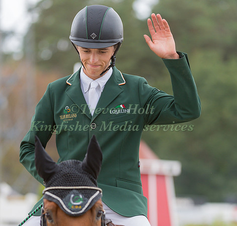 Cathal Daniels (IRL) and Rioghan Rua competing  in the Show Jumping phase  of the 2019 Longines FEI Eventing European Championships