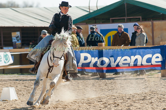 A rider performs her dressage test  at the Camagri