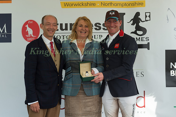 Robert and Robina Hill with Oliver Townend winner of the 2017 Robert Loomes Championship 2017