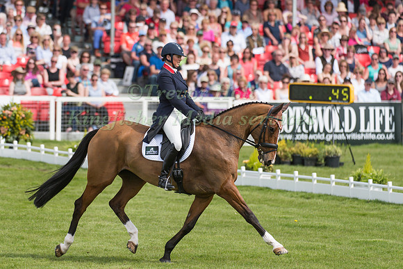 Jeanette Brakewell of Great Britain  riding Lets Dance